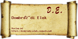 Dombrádi Elek névjegykártya