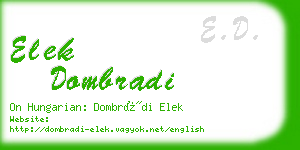 elek dombradi business card